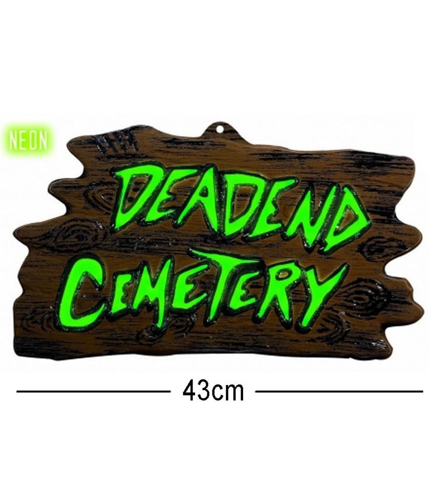 Wood Effect Halloween Deadend Cemetery Sign by Widmann 2124G from Karnival Costumes