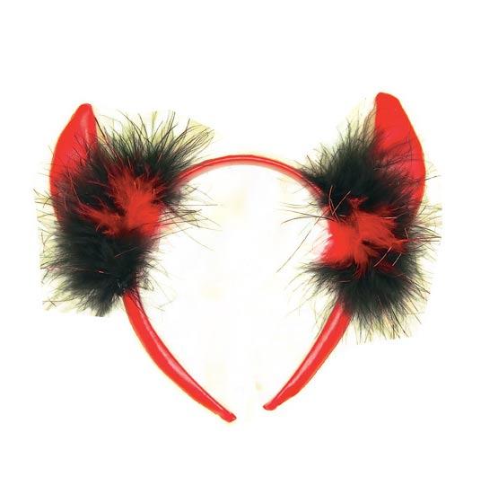 Red Hot Devil - Red Faux Leather Horns
