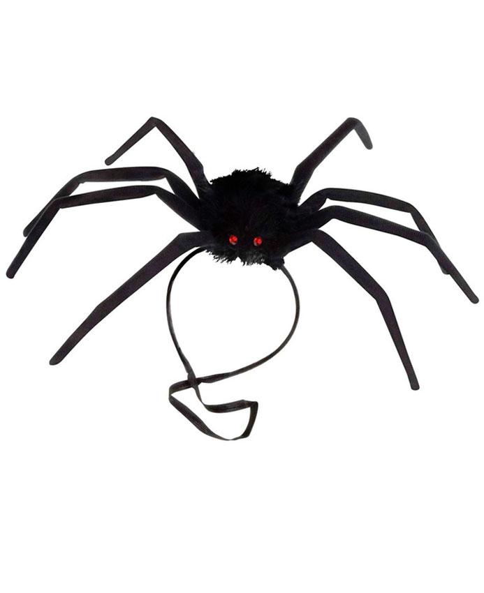 Bendable Hairy Spider Headdress by Widmann 8262X from a collection of Halloween Costume Hats available here at Karnival Costumes online party shop