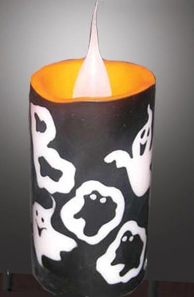 Halloween Battery Operated Flickering Ghost Candle