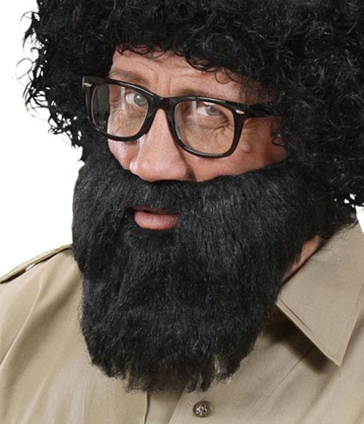 Black character beard by Widmann 0778B available here at Karnival Costumes online party shop