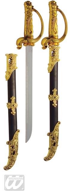 Decorative Sword with Scabbard trimmed with gold from a huge collection of costume weapons and swords from Karnival Costumes your fancy dress specialists