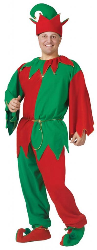 Deluxe men's Elf costume with tunic and trousers by Fun World 7651 available in the UK here at Karnival Costumes online party shop