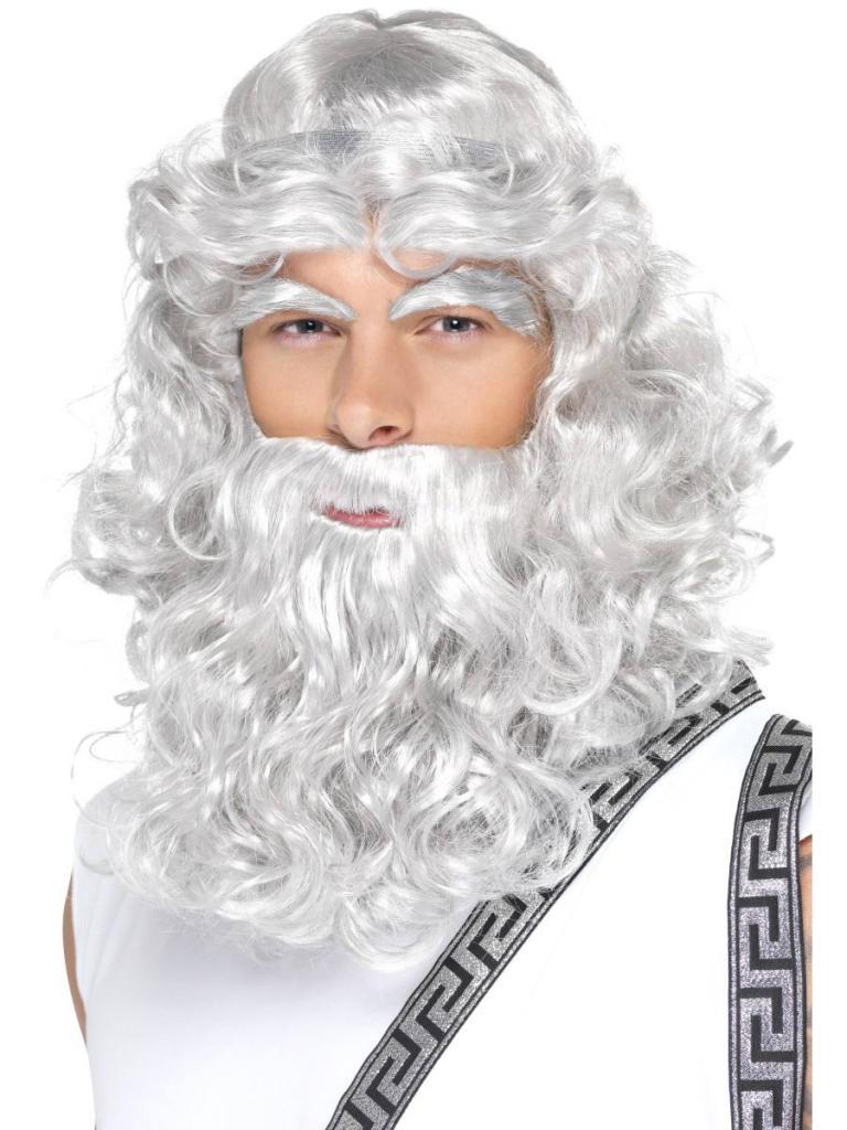 Olympian Zeus Wig and Beard Set by Smiffys 42301 available from a huge collection of Historial Costume Wigs at Karnival Costumes online party shop