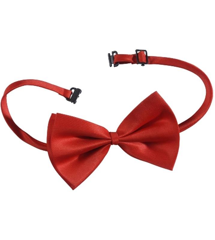 Deluxe Red Silk Bow Tie with Adjusters from a collection at Karnival Costumes
