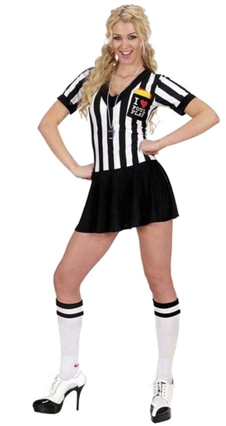Take control in this lady's Referee Fancy Dress Costume for World Cup parties. Available from Karnival Costumes