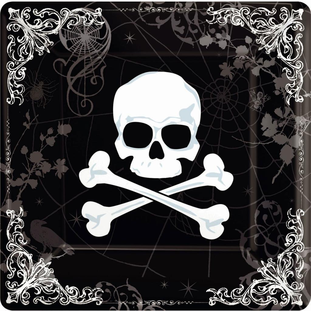 Skull and Crossed Bones Platter for Pirate or Halloween parties from Karnival Costumes