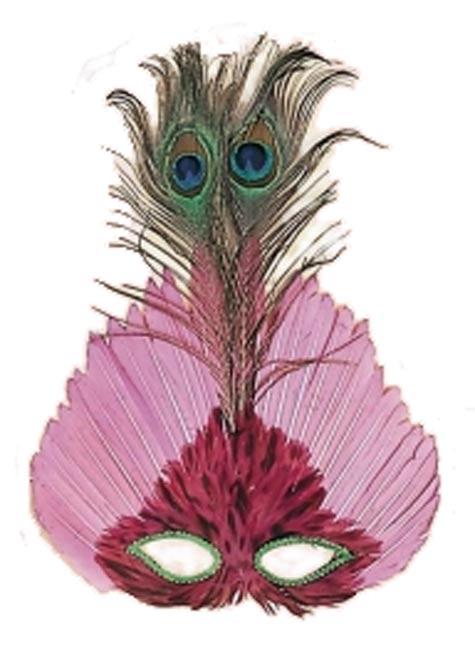Elegance Feather Eyemask with Plumes in Pink from Karnival Costumes