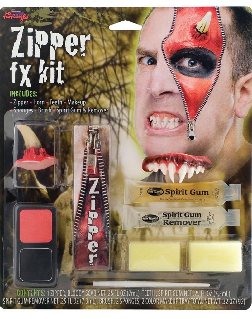 Zipper Face Kit for Devils from a collection of make-up effects at Karnival Costumes