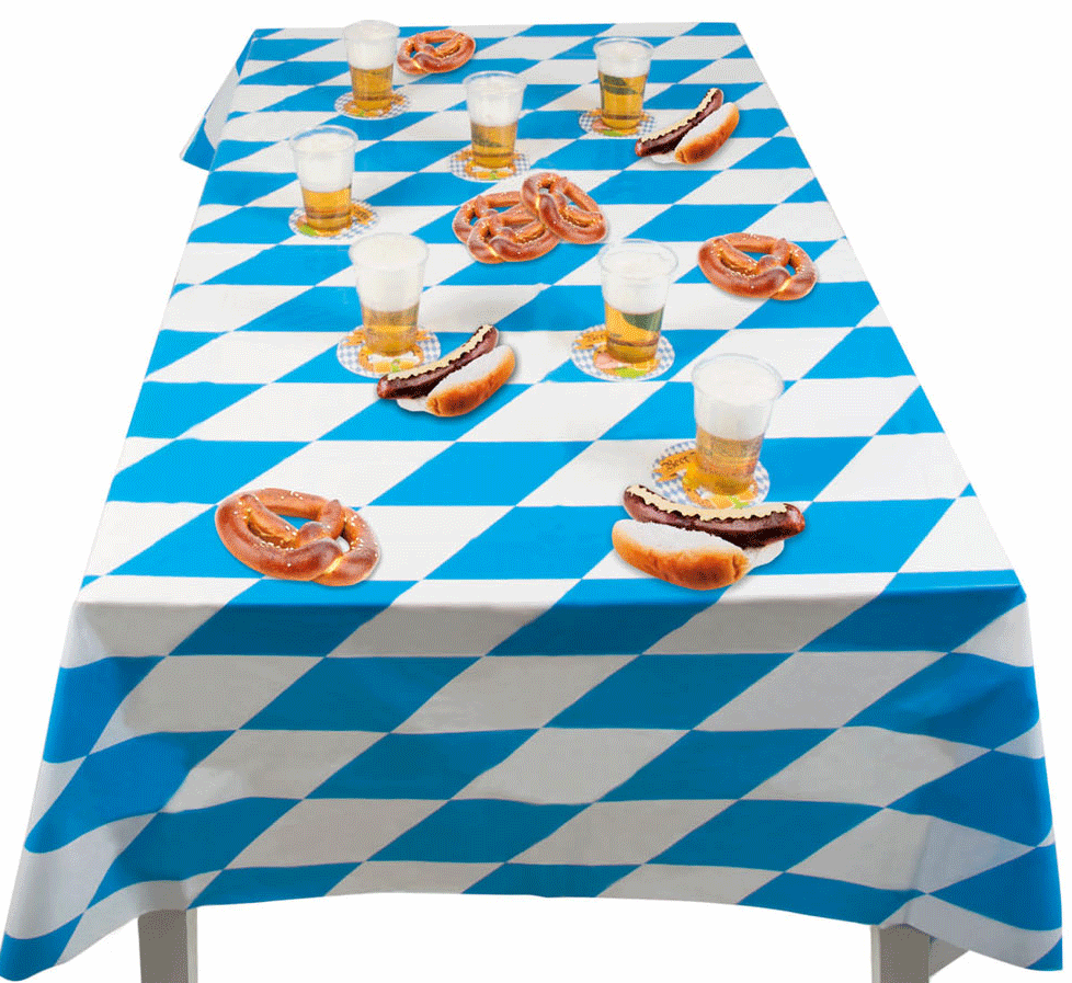 Bavarian Oktoberfest Tablecloth - 130cm x 180cm by Boland 54256 available at Karnival Costumes