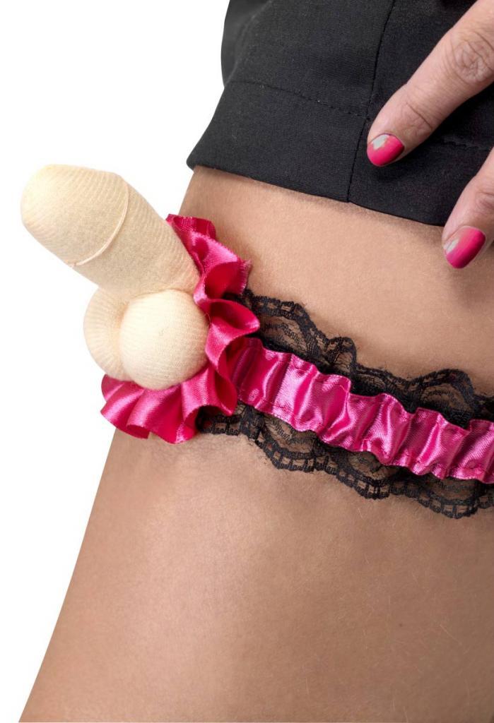 Hen Night Plush Willy Thigh Garter by Smiffys 25846 available at Karnival Costumes