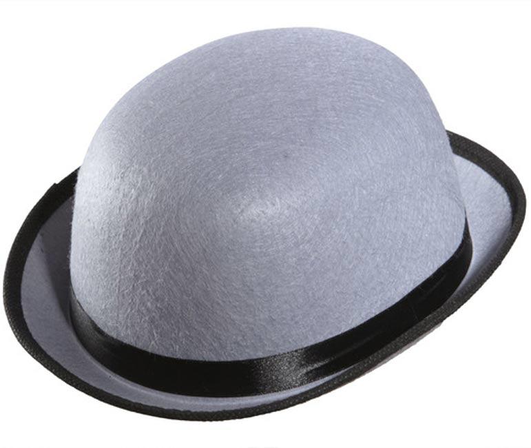 Children's Grey Felt Bowler Hat by Widmann 1396G from Karnival Costumes