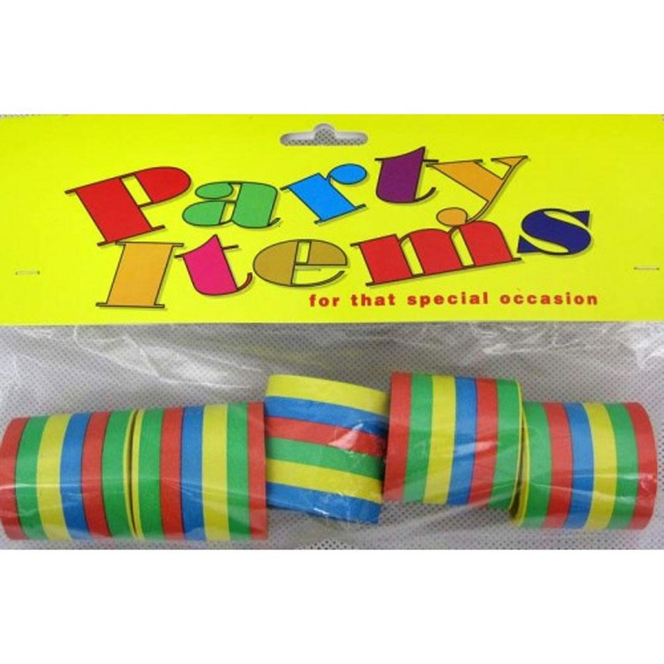 5 rolls of Party Streamers in bright colours P1836 from Karnival Costumes
