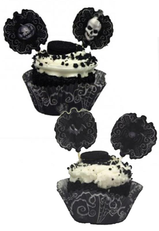 48pce pack Fright Night Cupcake Cases and Picks by Amscan 998866 from Karnival Costumes online party shop