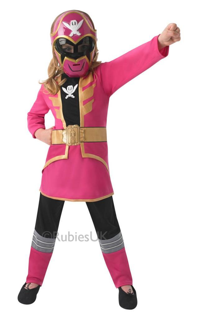Pink Power Ranger Megaforce Fancy Dress for Girls by Rubies Masquerade 610115 from Karnival Costumes