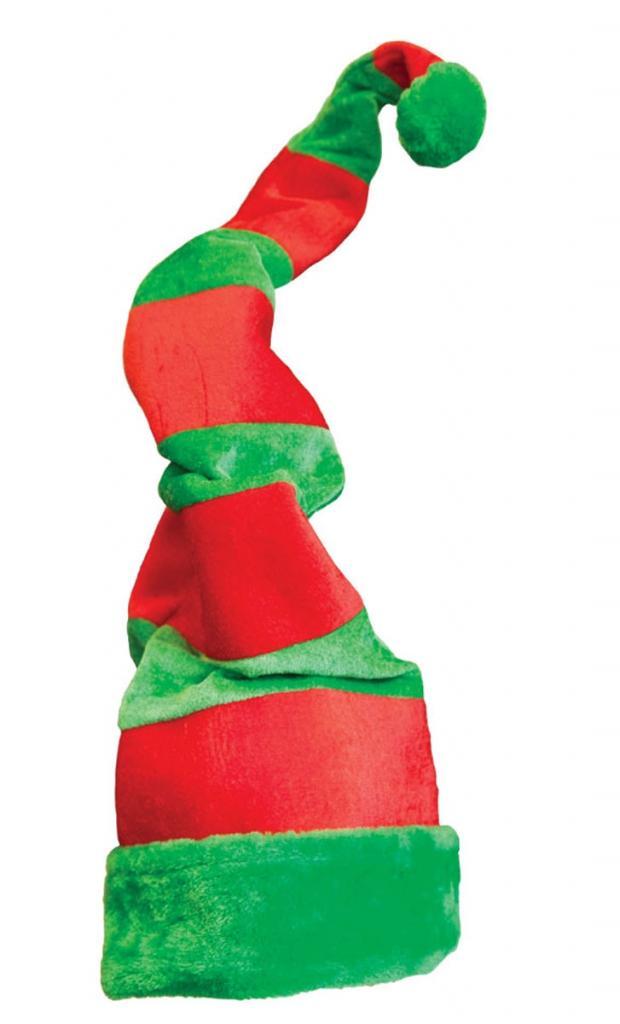 Giant Crazy 32" long, Elf Hat in Red and Green from Wicked Costumes XM-4572 and available from Karnival Costumes