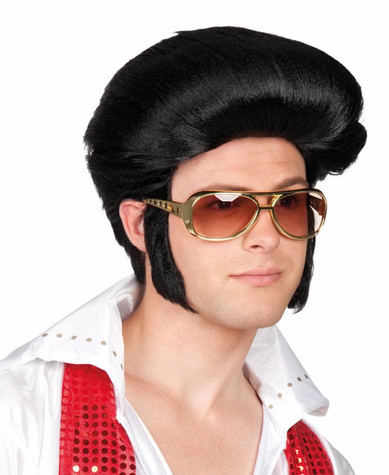 Elvis Wig with High Quiff and Sideburns by Boland 86171 / Palmers 5312B available here at Karnival Costumes online party shop