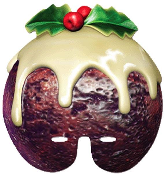 Christmas Pudding Mask by Mask-arade XPUD01 and available from Karnival Costumes online party shop