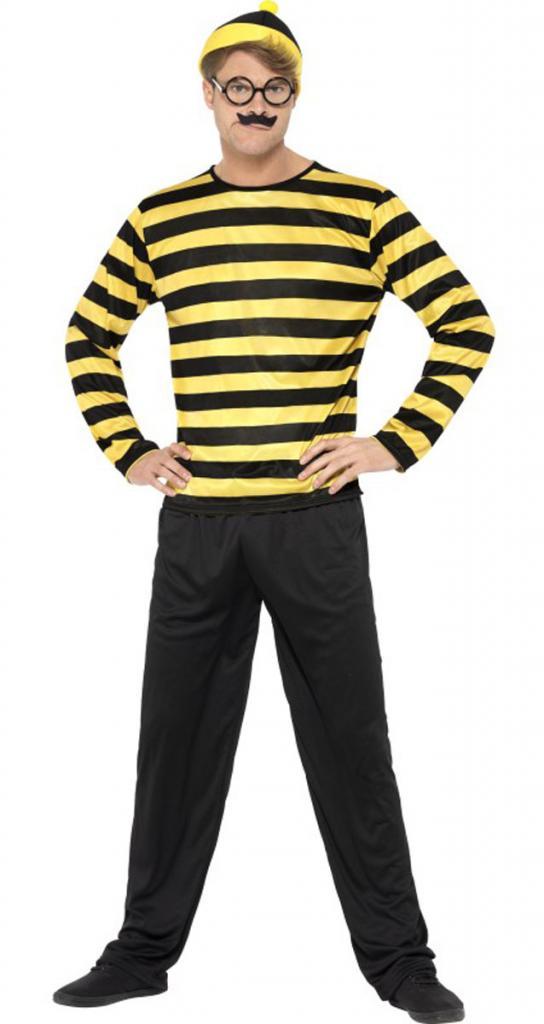 Wheres Wally Odlaw Adult Fancy Dress Costume by Smiffys 41309 and available in med and lrg from Karnival Costumes