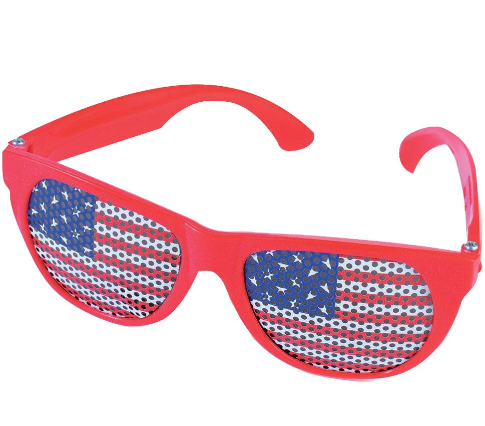 Fun USA Patriotic American Flag Glasses by Forum Novelties 74692 available from Karnival Costumes online party shop