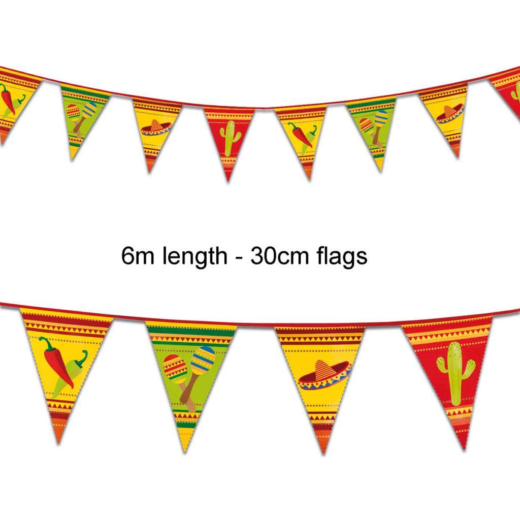 Fiesta Pennant Flag Bunting - 6m Wild West Mexican Bunting by Boland 54400 available in the UK from Karnival Costumes online party shop