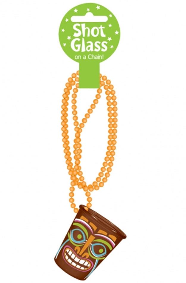 Hawaiian Totally Tiki Bead Chain with Shot Glass 51cm by Amscan 398519 available from Karnival Costumes online party shop