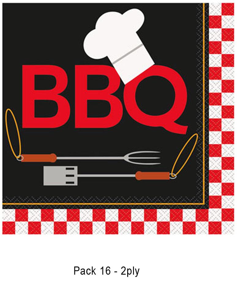 Backyard BBQ Luncheon Napkins - 2ply 33cm pkt16 by Uniuqe 48222 and available from Karnival Costumes