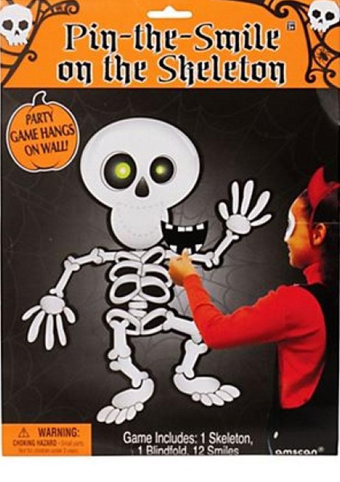 Halloween Party Game - Pin the Smile on the Skeleton by Amscan 394842 available here at Karnival Costumes online Halloween party shop
