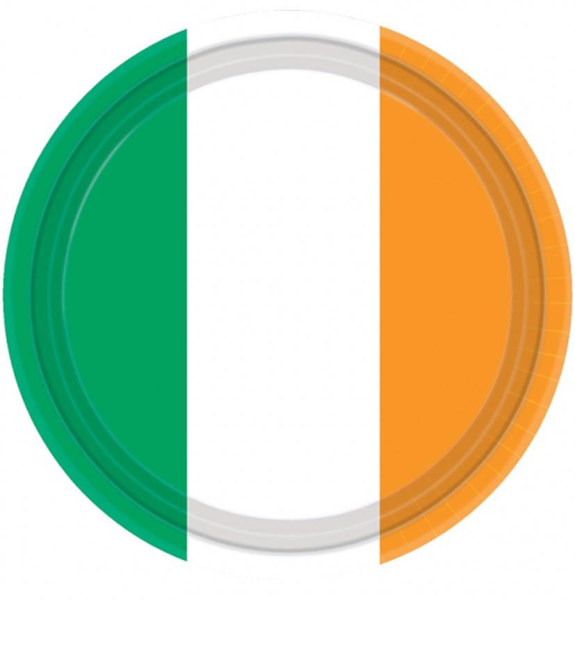 Pack of 6 Ireland Flag Paper Plates 22.8cm by Amscan 993918 from a huge range of disposable tableware here at karnival Costumes online party shop