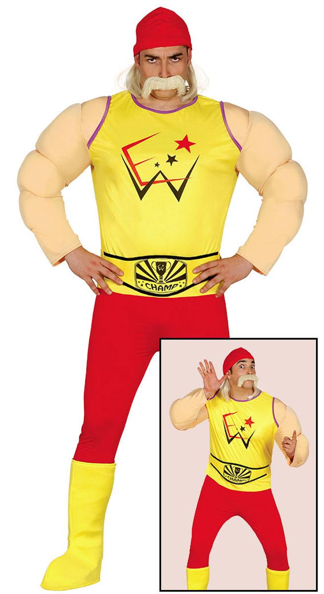 Hulk Hogan inspired WWE Wrestler Costume by Guirca 84590 available here at Karnival Costumes online party shop