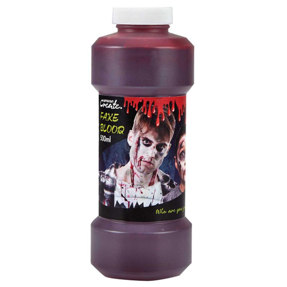 500ml Red Fake Blood in Plastic Bottle by Amscan 9901410 available here at Karnival Costumjes online party shop