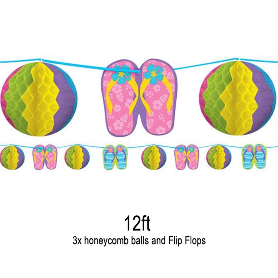 Sun-Sational Summer Beach Ball and Flip Flops Luau Decorations by Amscan 220072 available here at Karnival Costumes online party shop