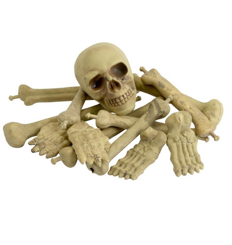 Bag of Skeleton Bones Halloween Props and Decorations by Smify 36920 available here at Karnival Costumes online Halloween shop