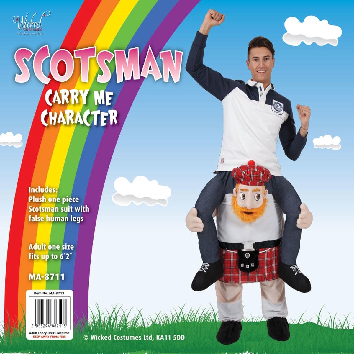 Packaging for Carry Me Scotsman Costume for Adults MA-8711 available here at Karnival Costumes online party shop