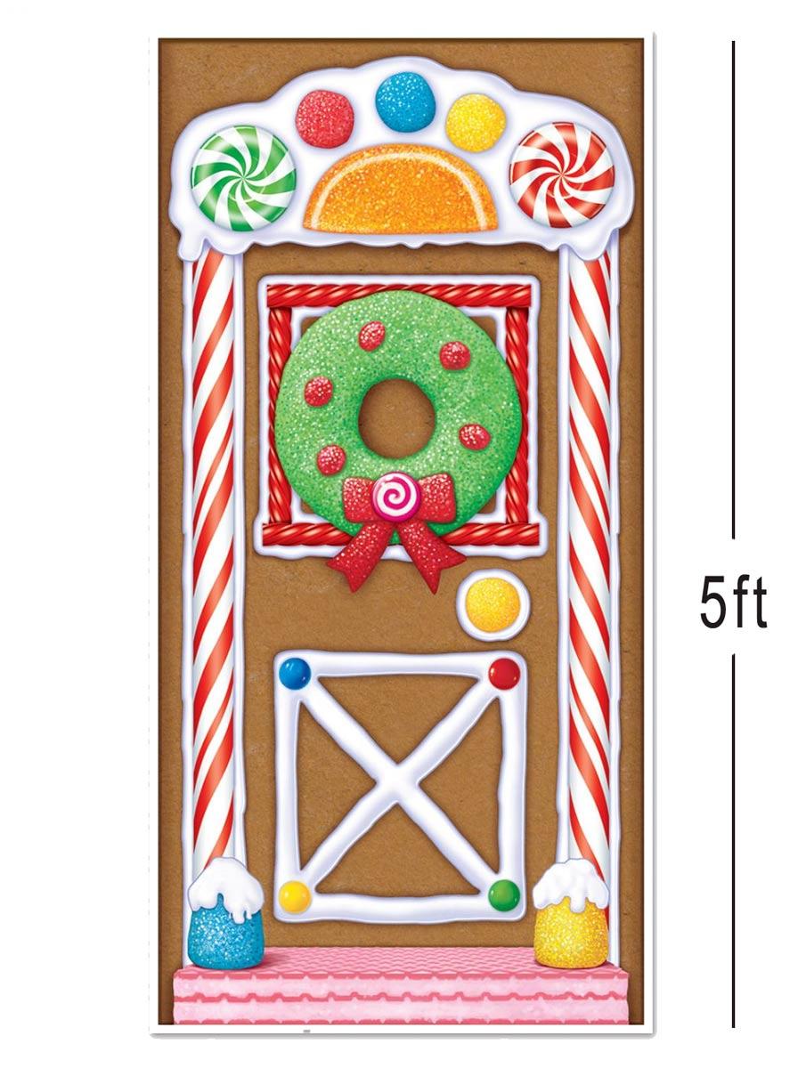 Christmas Gingerbread Door Cover Decoration by Biestle 20017 available here at Karnival Costumes online Christmas party shop