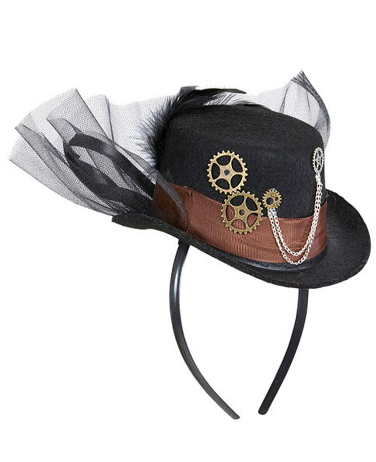 Steampunk Mini-Top Hat by Widmann 09645 available here at Karnival Costumes online party shop