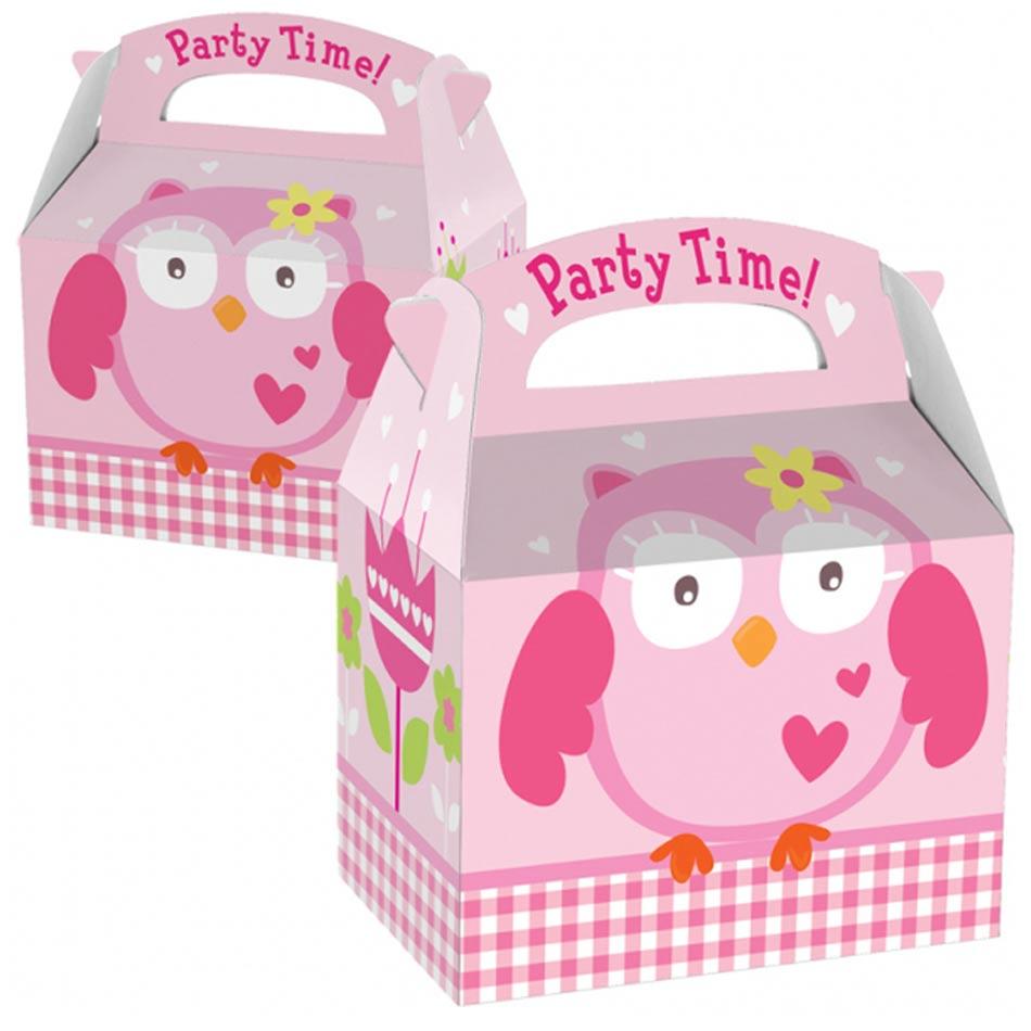 Pack of 5x Owl Party Boxes Pack by Amscan 997418 available here at Karnival Costumes online party shop