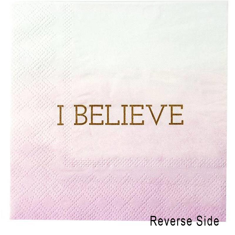 Pastel coloured We Heart Unicorns Cocktail Napkins in pack of 16 pieces by Talking Tables UNICORN-CNAPKIN available from the range here at Karnival Costumes online party shop