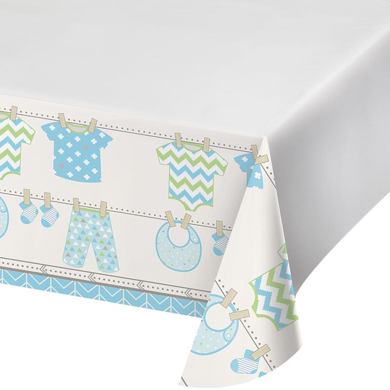 Bundle of Joy Celebrations Baby Boy Plastic Tablecover by Creative Party 331866 available from the range here at Karnival Costumes online party shop