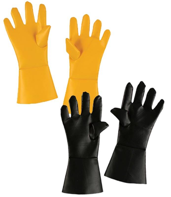 Adult Butcher Gloves or Horror Gloves in black or yellow by Fun World 90327 available here at Karnival Costumes online party shop