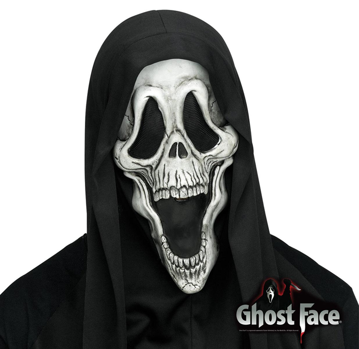 Deluxe Skeleton Ghost Face Mask fully licensed by Fun World 93333 available here at Karnival Costumes online party shop