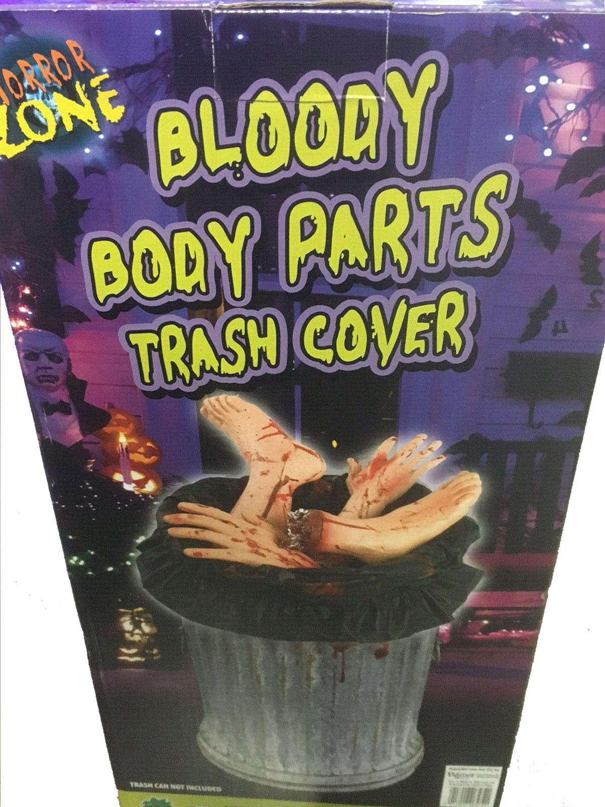 Bloody Body Parts Dustbin Cover with 4 Severed Limbs  by Palmer Agencies 6574 available here at Karnival Costumes online Halloween party shop