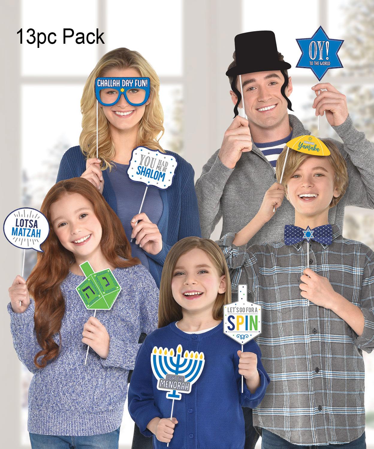 Hanukkah Photo Prop Kit 13pce by Amscan 3900412 available here at Karnival Costumes online party shop