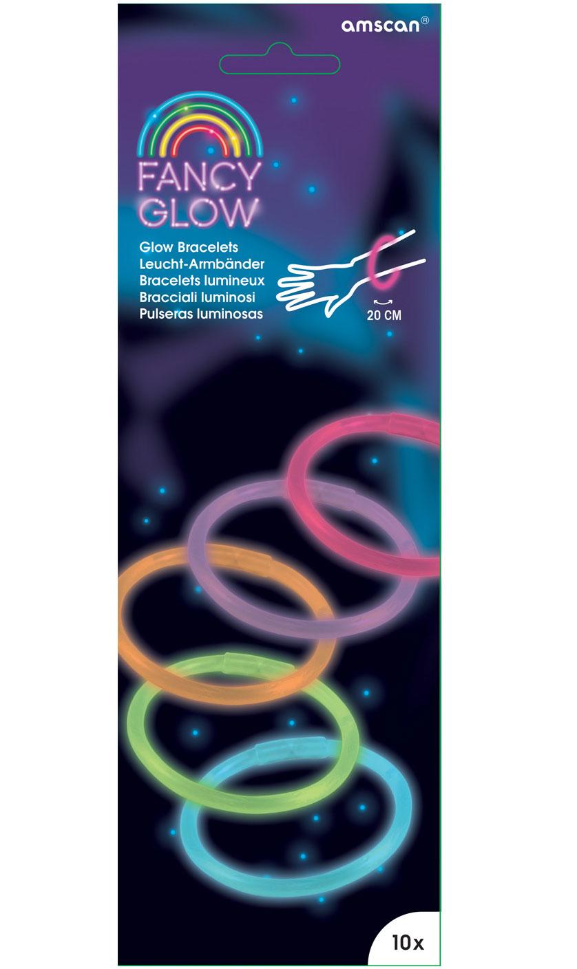 Multicoloured Glow Stick Bracelets Pk10 by Amscan 902325 available here at Karnival Costumes  online party shop