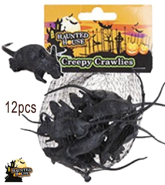 Bag of 12 Creepy Crawly - Rats - by PMS 976133 available here at Karnival Costumes online Halloween party shop