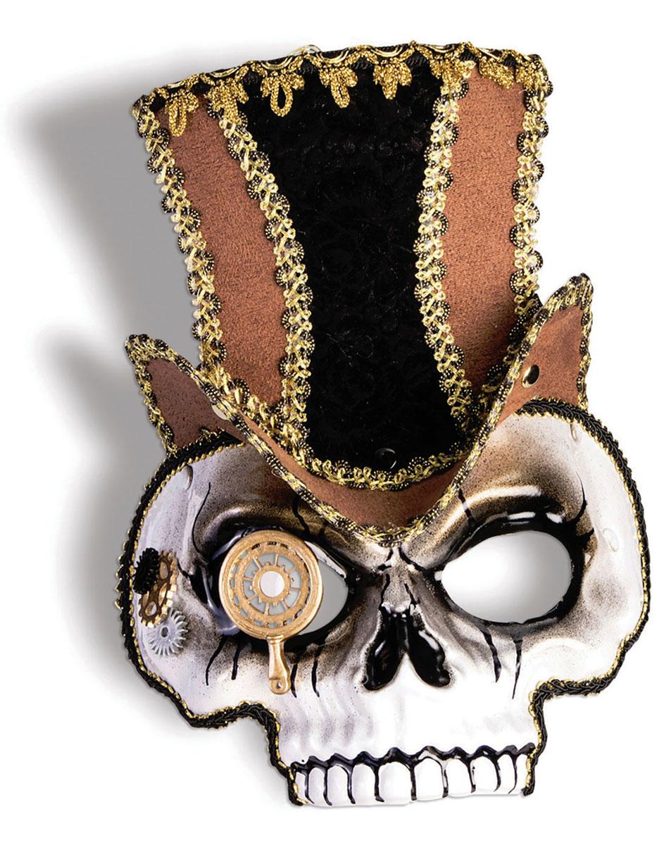 Steampunk Skull Mask on a glasses frame EM805 available here at Karnival Costumes online party shop