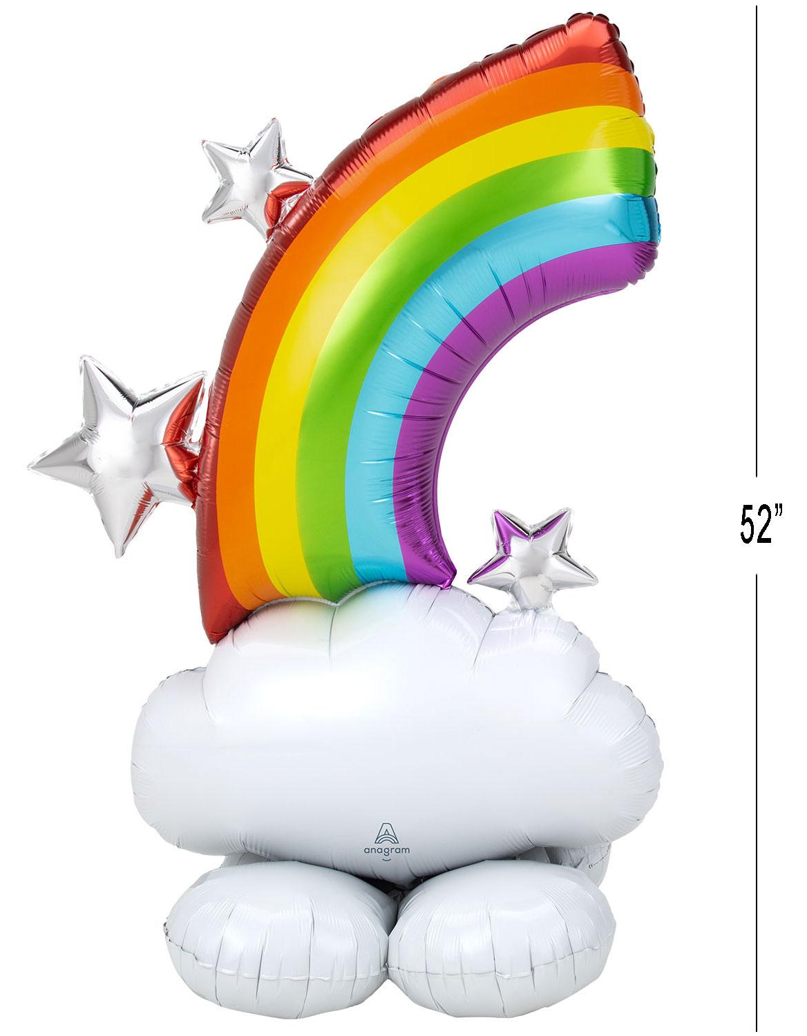AirLoonz: Rainbow And Clouds Air-Fill Character Balloon by Amscan 4246211 available here at Karnival Costumes online party shop