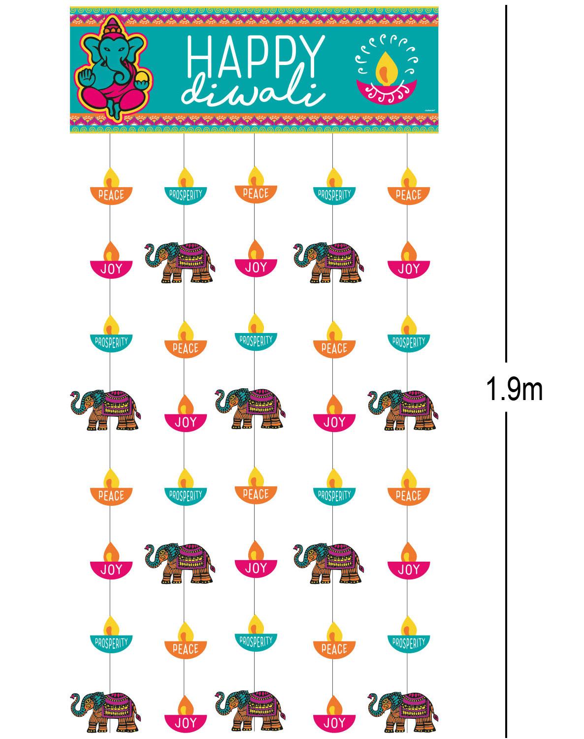 Diwali Doorway Curtain 99cm x 1.9m by Amscan 242968 available here at Karnival Costumes online party shop.