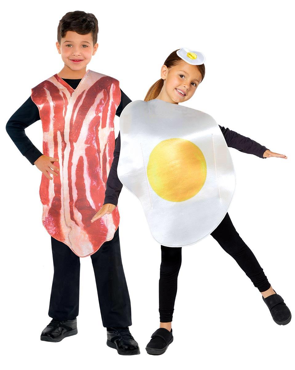 Bacon & Egg Fancy Dress Costumes for children - Breakfast Buddies by Amscan 9908682 available here at Karnival Costumes online party shop