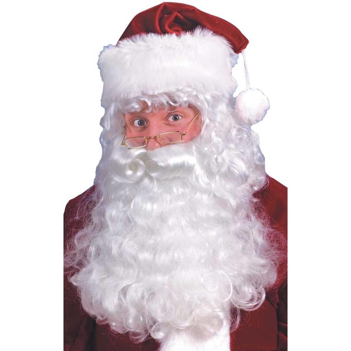 Santa Claus Deluxe Wig with Curly Beard & Moustache by Fun World 7555 available in the UK here at Karnival Costumes online Christmas party shop